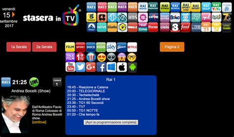 programmi in tv per stasera